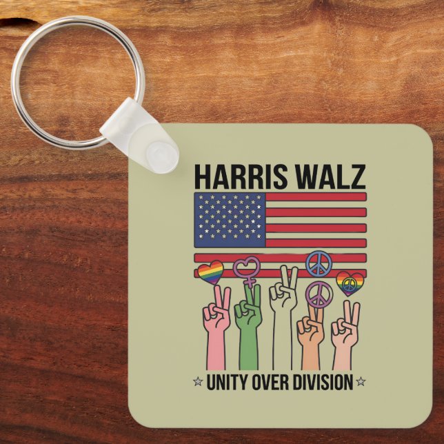 Harris Waltz 2024 Unity Over Division Keychain (Front)
