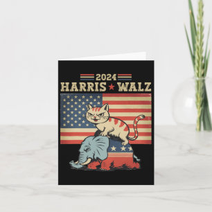 Harris Waltz 2024 Vp President Election Funny Cat Card