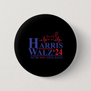Harris Waltz 2024 We're Not Going Back Funny Cat L Button