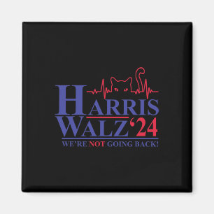 Harris Waltz 2024 We're Not Going Back Funny Cat L Magnet