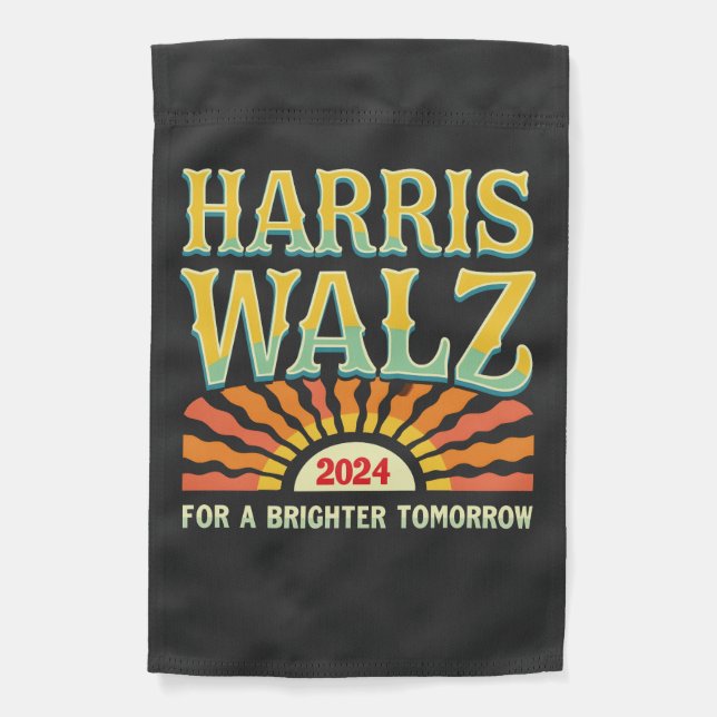 Harris Waltz for A Brighter Tomorrow Kamala Harris Garden Flag (Front)