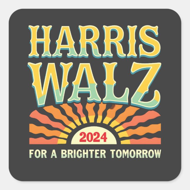 Harris Waltz for A Brighter Tomorrow Kamala Harris Square Sticker (Front)