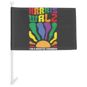 Harris Waltz for a Brighter Tomorrow Kamala LGBT Car Flag
