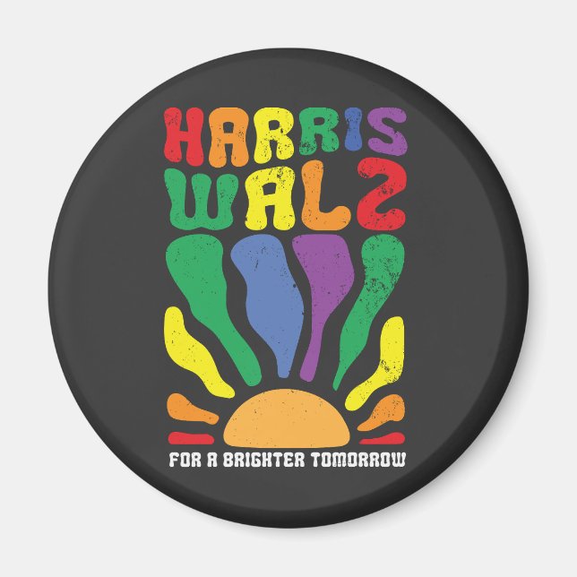 Harris Waltz for a Brighter Tomorrow Kamala LGBT  Magnet (Front)