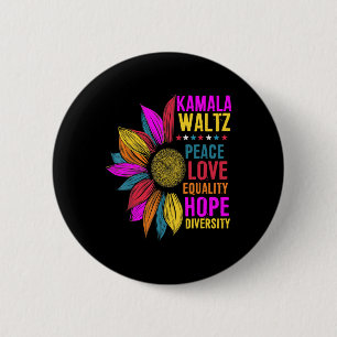 Harris Waltz Peace Love Equality Hope Diversity  Button