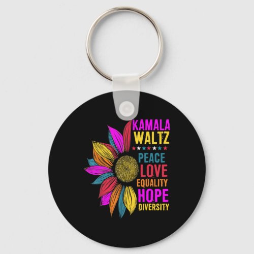 Harris Waltz Peace Love Equality Hope Diversity  Keychain