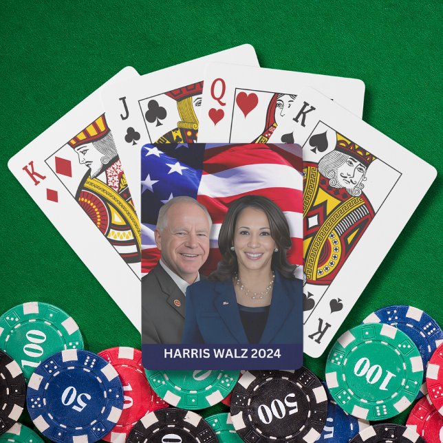 Harris Waltz Photo 2024 - Kamala Harris Tim Waltz Poker Cards (Creator Uploaded)