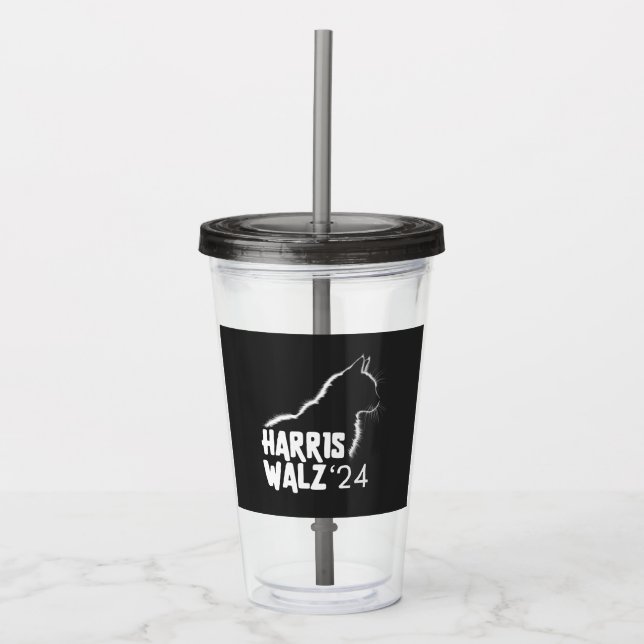 Harris Walz 2024 Acrylic Tumbler (Front)