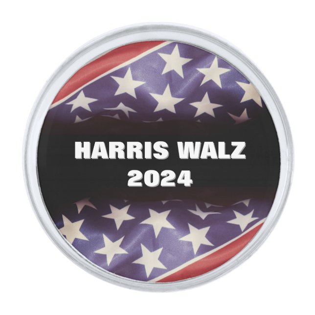 HARRIS WALZ 2024 American Flag Lapel Pin (Front)