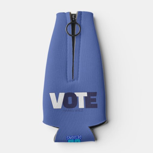Harris-Walz 2024: Black & Bold Edition Bottle Cooler | Zazzle