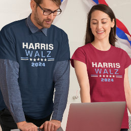 Harris Walz 2024 Blue Election Campaign T-Shirt