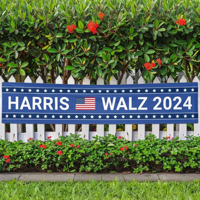 Harris Walz 2024 Blue Presidential Election Banner (Creator Uploaded)
