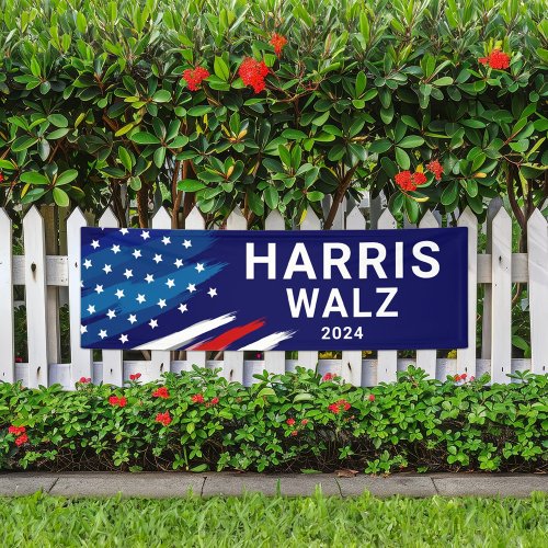 Harris Walz 2024 Blue Presidential Election Banner