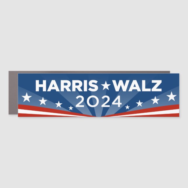 Harris Walz 2024 Bumper Car Magnet (Front)