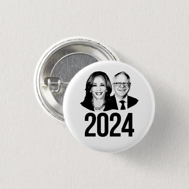 Harris Walz 2024 Button (Front & Back)