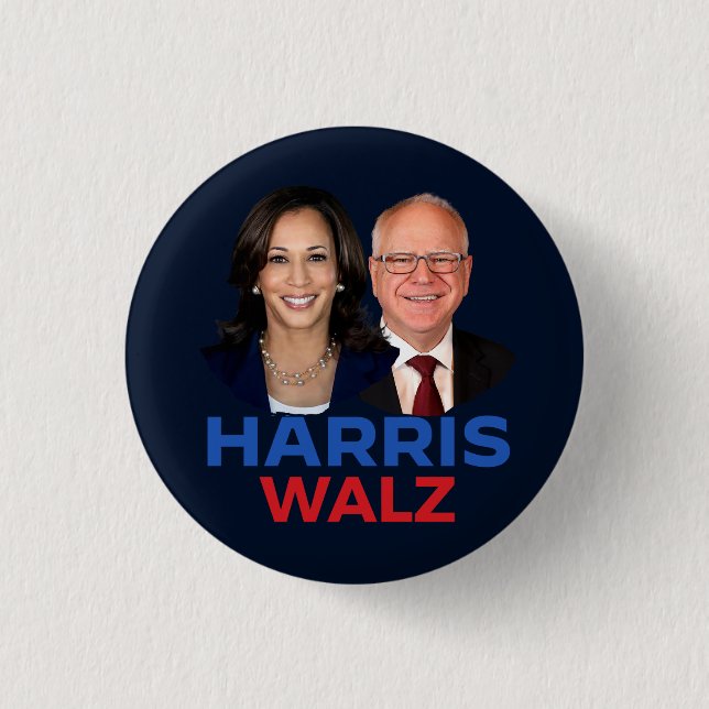 Harris Walz 2024 Button (Front)