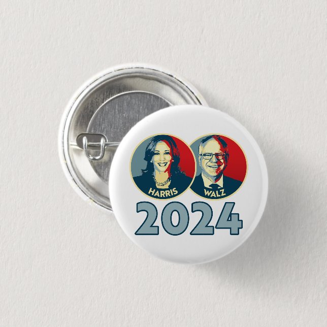 Harris Walz 2024 Button (Front & Back)