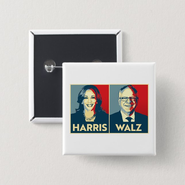 Harris Walz 2024 Button (Front & Back)