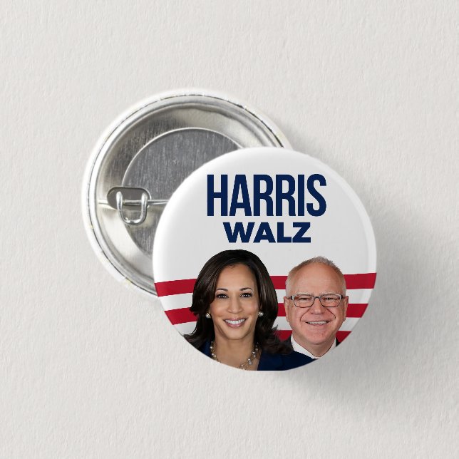 Harris Walz 2024 Button (Front & Back)