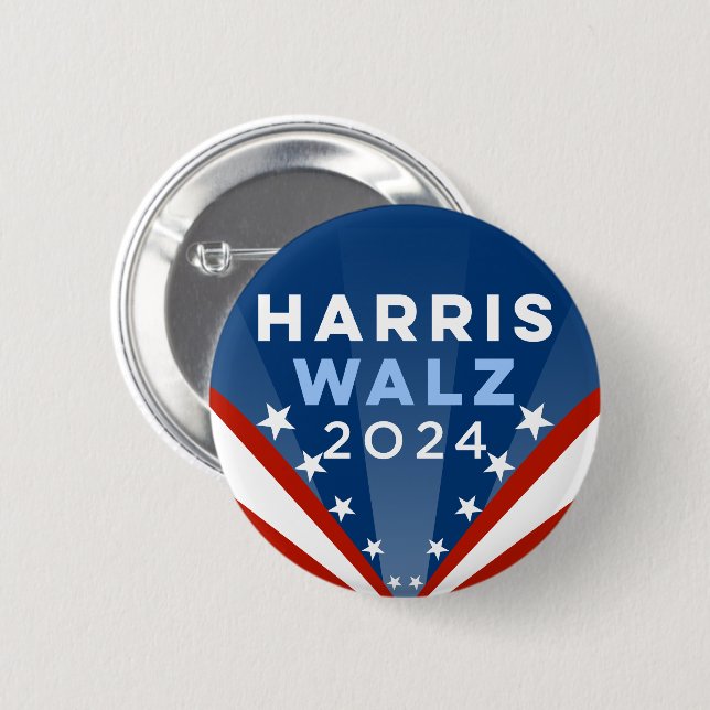 Harris Walz 2024 Button (Front & Back)