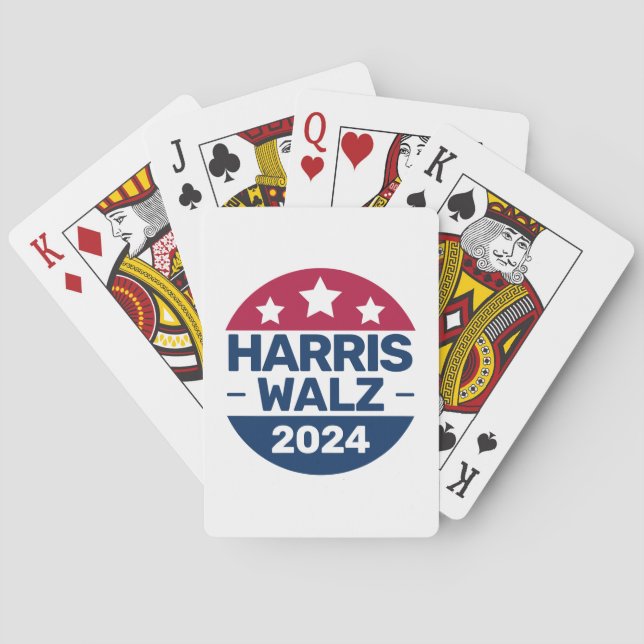 Harris Walz 2024 Campaign for President Patriotic  Poker Cards (Back)
