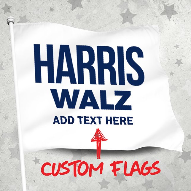 HARRIS WALZ 2024 Campaign House Flag (Harris Walz Custom Campaign Flags, Gifts and Apparel. Add your own text or slogan!)