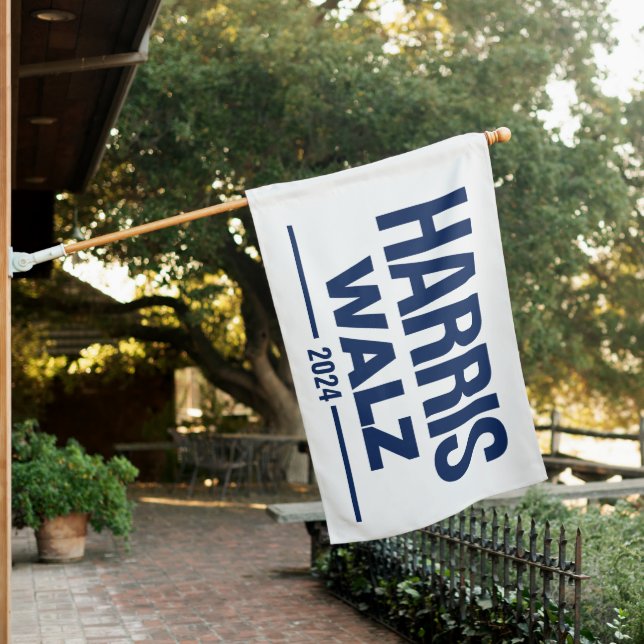HARRIS WALZ 2024 Campaign House Flag (In SItu)