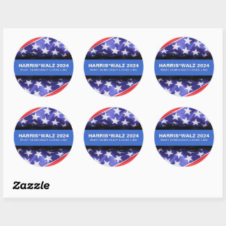 HARRIS WALZ 2024 Campaign Large Classic Round Sticker