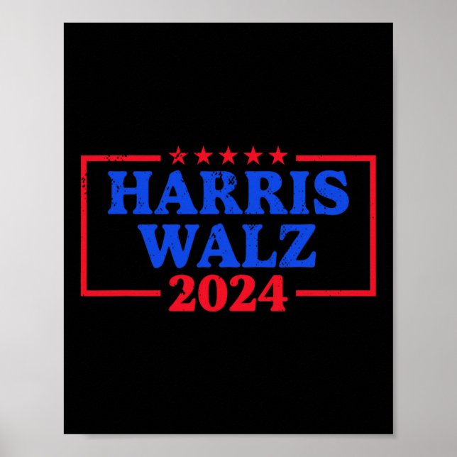 Harris Walz 2024 Campaign Logo Democrat Slogan Kam Poster (Front)