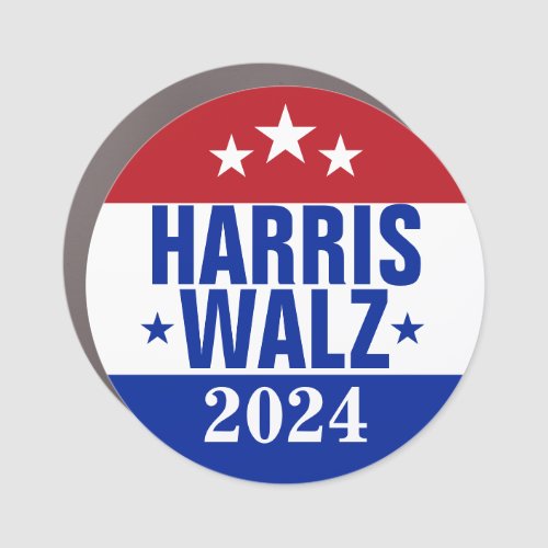 Harris Walz 2024 Campaign Red Blue Car Magnet