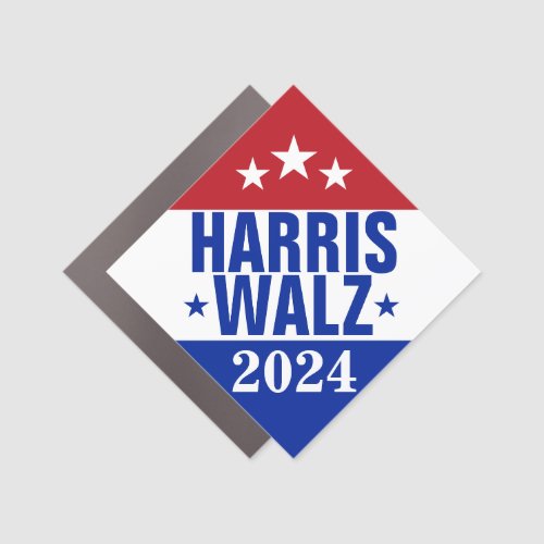 Harris Walz 2024 Campaign Red Blue Car Magnet