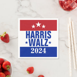 Harris Walz 2024 Campaign Red Blue Napkins
