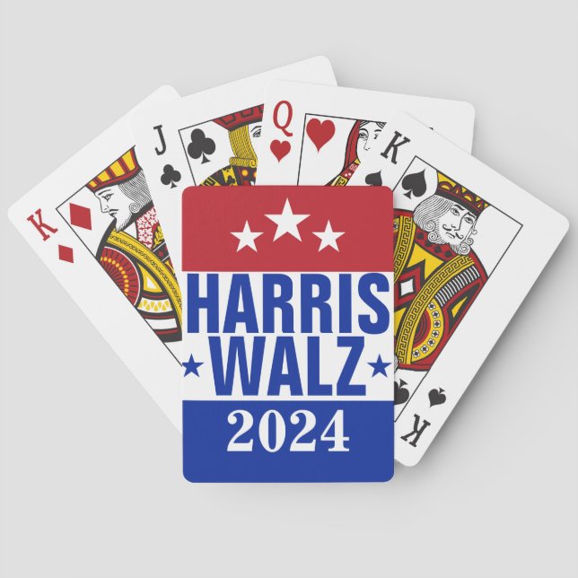 Harris Walz 2024 Campaign Red Blue Poker Cards (Back)