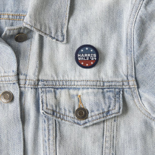 Harris Walz 2024 Campaign USA Flag Button