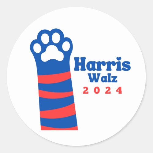 Harris Walz 2024 Cat Ladies Democrat Election Classic Round Sticker