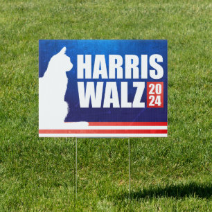 Harris Walz 2024 CATS FOR HARRIS Sign