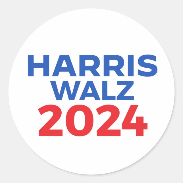 Harris Walz 2024 Classic Round Sticker (Front)