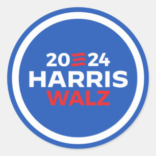 Harris Walz 2024 Classic Round Sticker