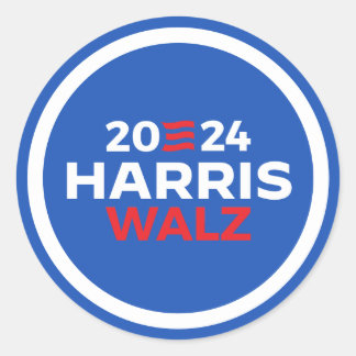 Harris Walz 2024 Classic Round Sticker
