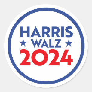 Harris Walz 2024 Classic Round Sticker