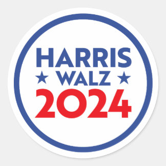 Harris Walz 2024 Classic Round Sticker