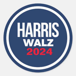 Harris Walz 2024 Classic Round Sticker
