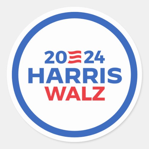 Harris Walz 2024 Classic Round Sticker