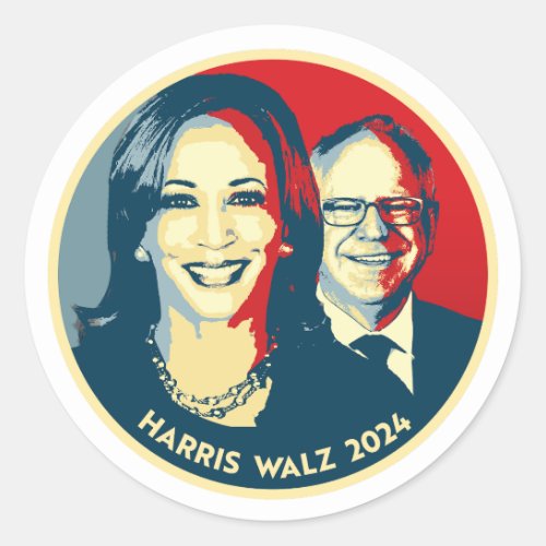 Harris Walz 2024 Classic Round Sticker