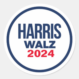 HARRIS WALZ 2024 CLASSIC ROUND STICKER