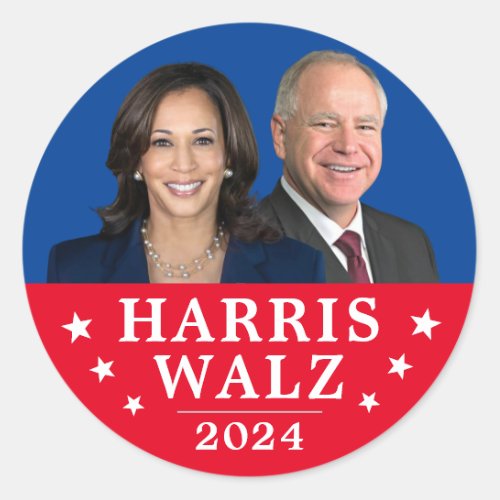 Harris Walz 2024 Classic Round Sticker