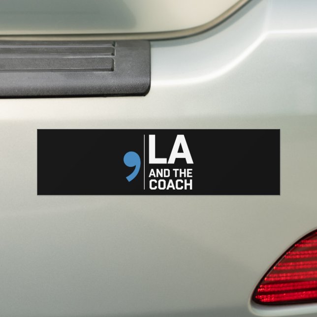 Harris Walz 2024 Comma La and The Coach 2024  Bumper Sticker (On Car)