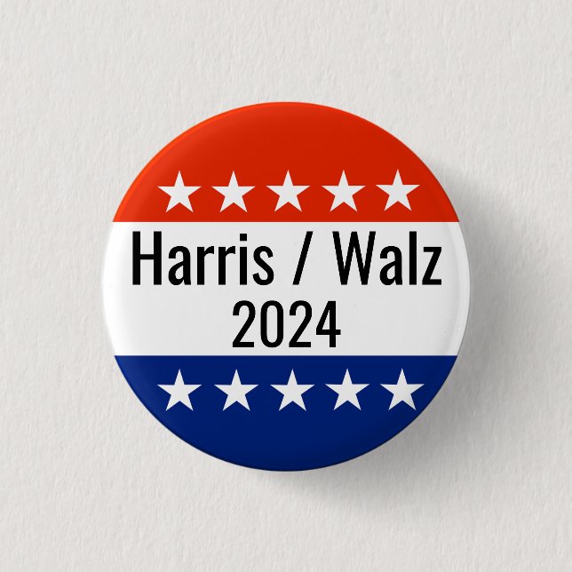 Harris Walz 2024 Election Button (Front)