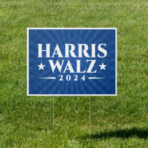 Harris Walz 2024 election campaign American flag   Sign