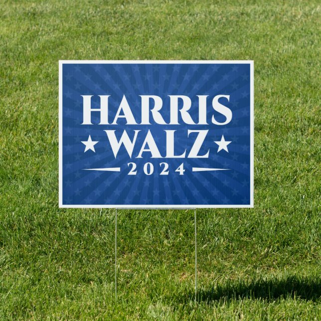 Harris Walz 2024 election campaign American flag   Sign (Insitu)
